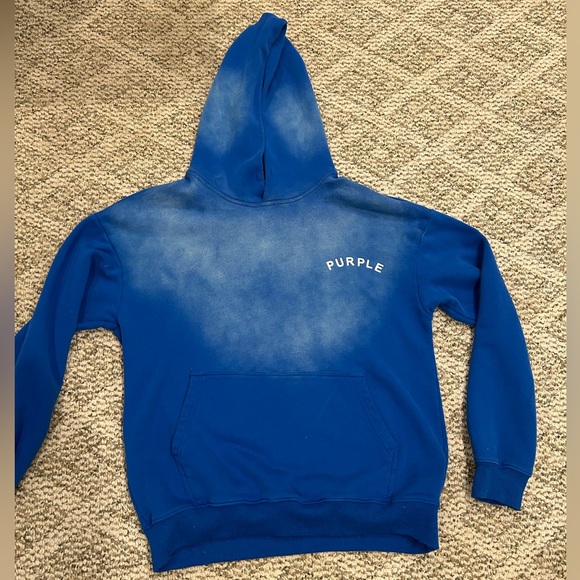 Blue Hoodie with White Text - Picture 1 of 5
